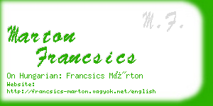 marton francsics business card